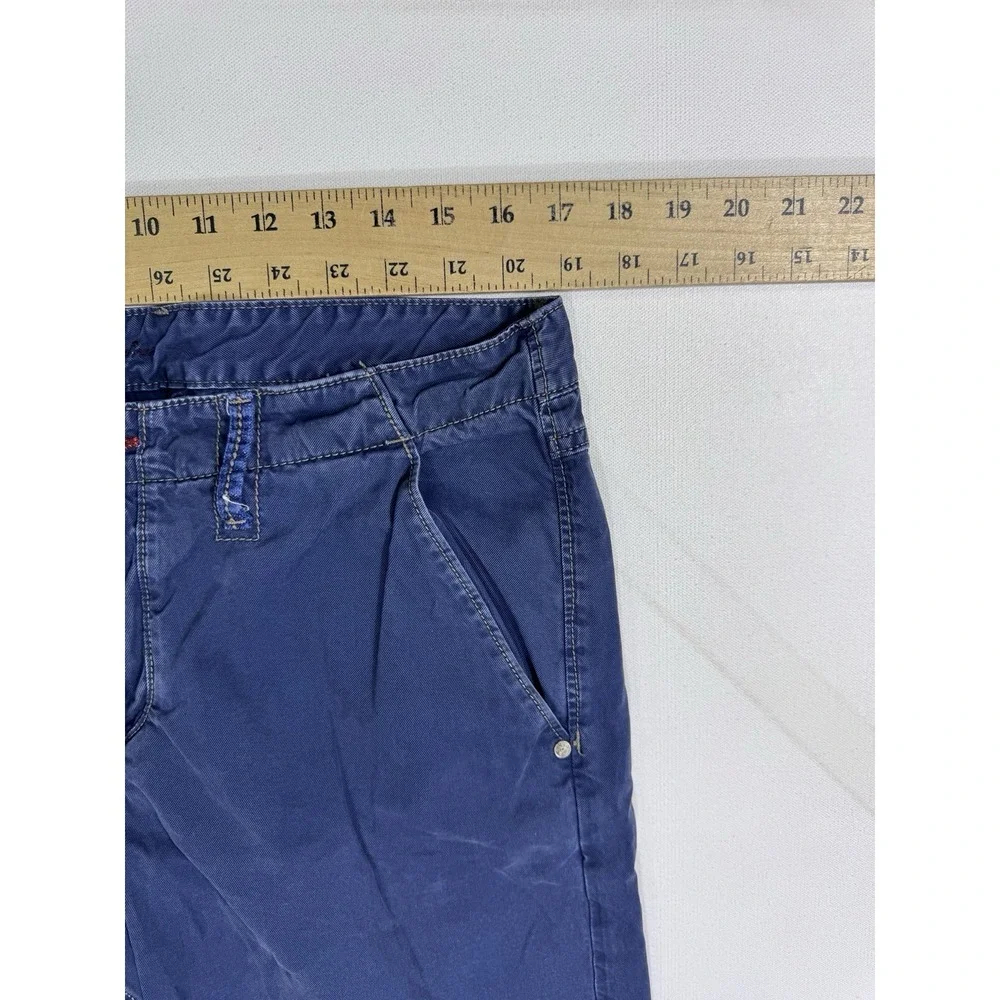 Robert Graham Mens 34x30 Blue Chino Pants Classic Yates Cotton Canvas Straight